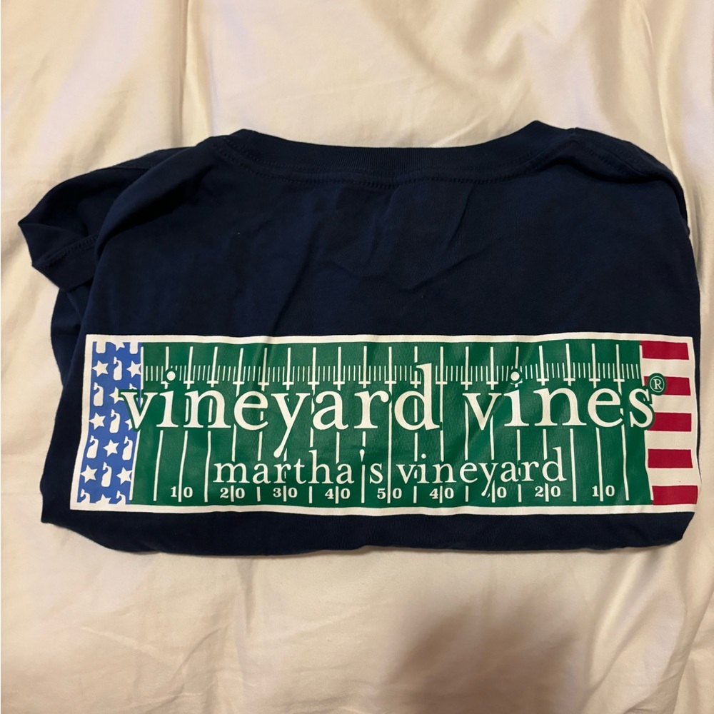 Vineyard Vines Size L Long Sleeve T shirt Football theme